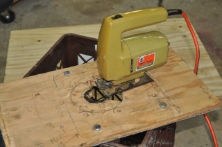 Jig-sawing out the center hole